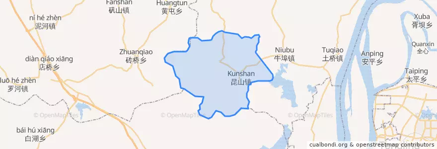 Mapa de ubicacion de 昆山镇.