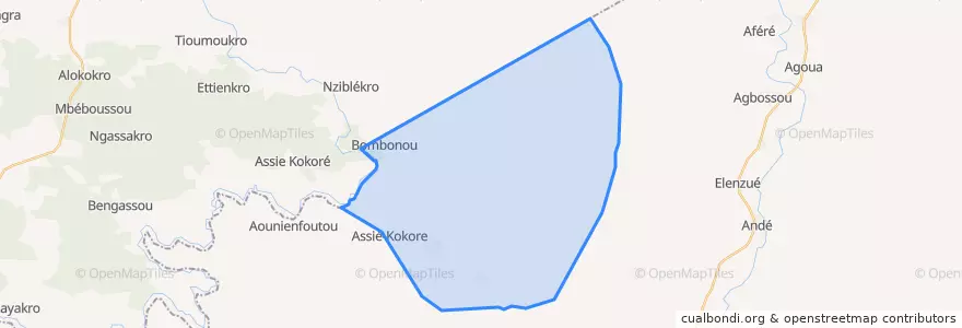Mapa de ubicacion de Assié-Koumassi.