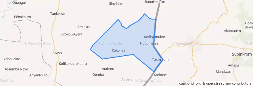 Mapa de ubicacion de Kokomian.