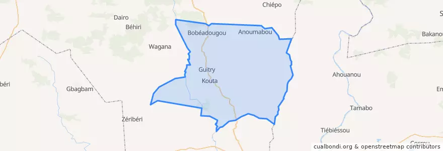 Mapa de ubicacion de Guitry.