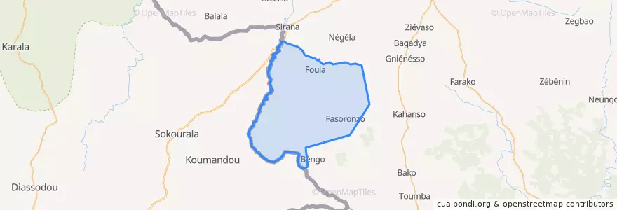 Mapa de ubicacion de Bougousso.