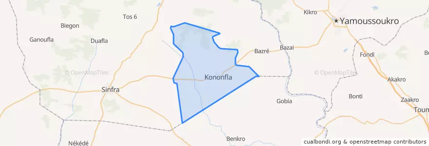 Mapa de ubicacion de Kononfla.