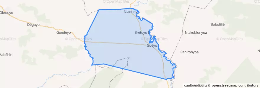 Mapa de ubicacion de Guéyo.