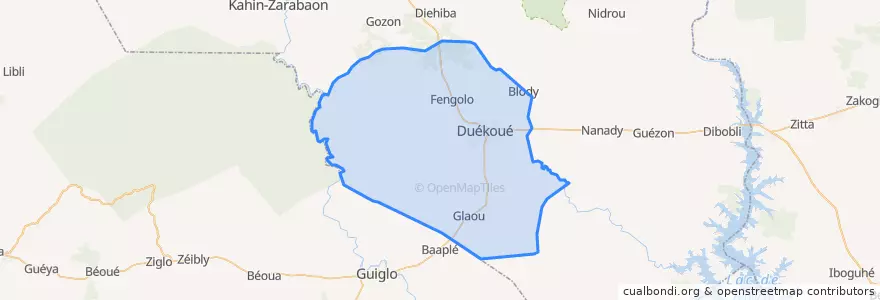 Mapa de ubicacion de Duékoué.
