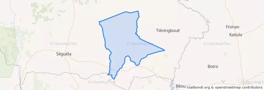 Mapa de ubicacion de Mankono.