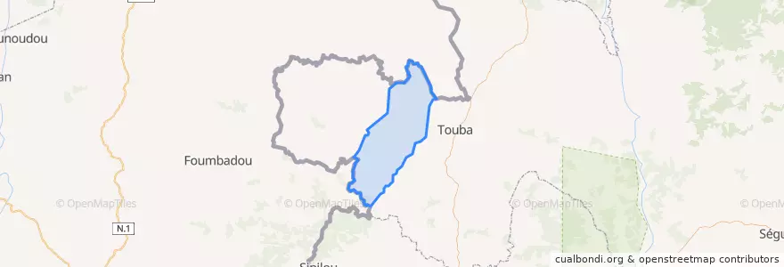 Mapa de ubicacion de Ouaninou.