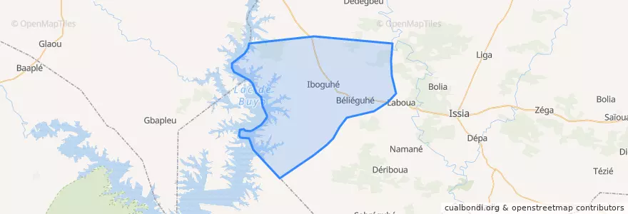 Mapa de ubicacion de Iboguhé.