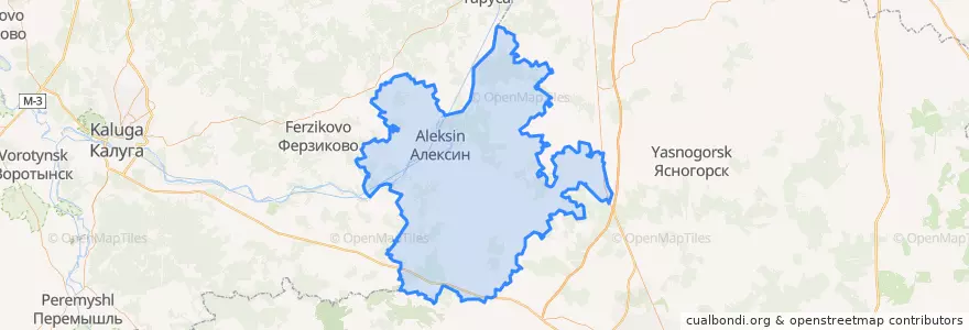 Mapa de ubicacion de городской округ Алексин.