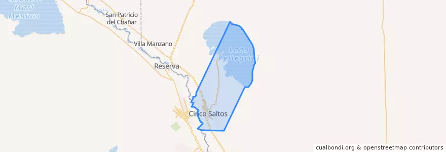Mapa de ubicacion de Municipio de Cinco Saltos.