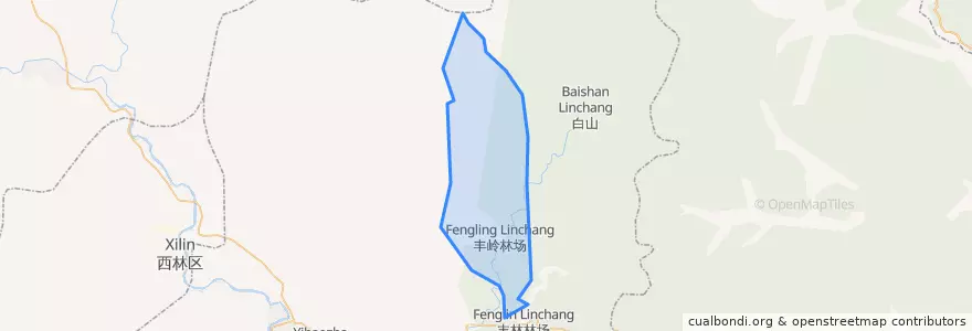 Mapa de ubicacion de 丰岭林场.