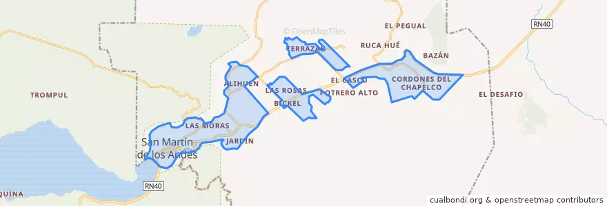Mapa de ubicacion de San Martín de los Andes.