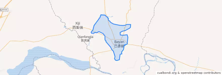 Mapa de ubicacion de 巴彦镇.