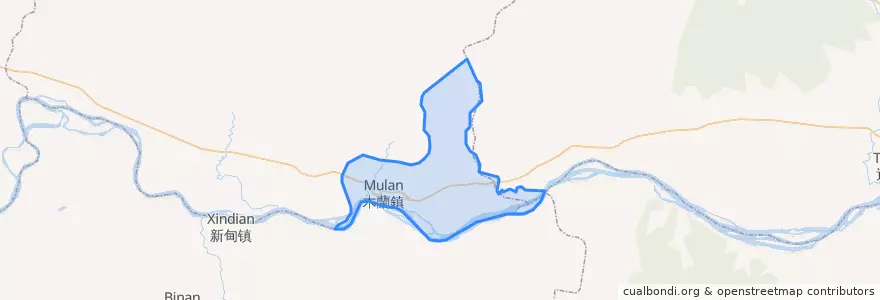 Mapa de ubicacion de 木兰镇.