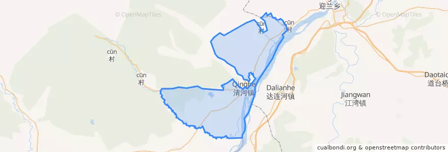 Mapa de ubicacion de 清河镇.