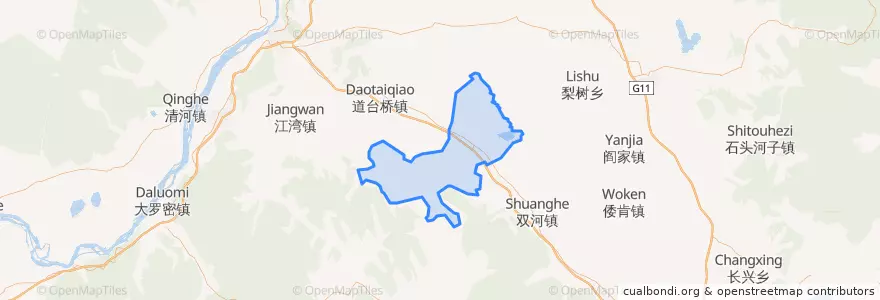 Mapa de ubicacion de 三道岗镇.