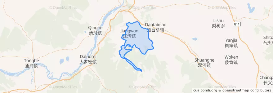 Mapa de ubicacion de 江湾镇.