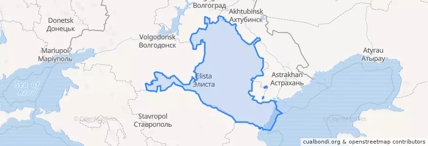 Mapa de ubicacion de Республика Калмыкия.