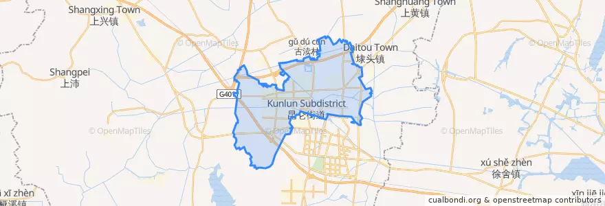 Mapa de ubicacion de 昆仑街道.