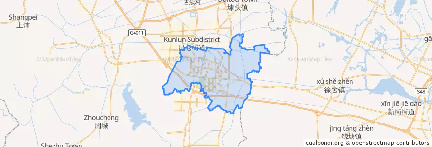 Mapa de ubicacion de 溧城镇.