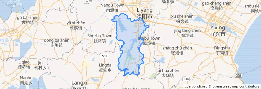Mapa de ubicacion de 天目湖镇.