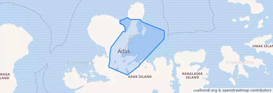 Mapa de ubicacion de Adak.