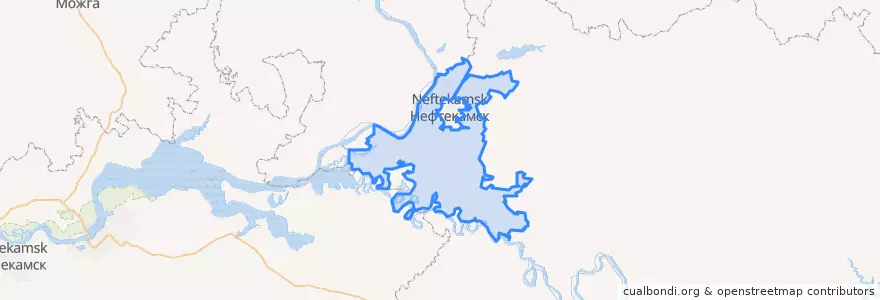 Mapa de ubicacion de Краснокамский район.