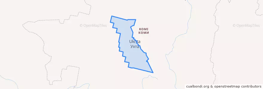 Mapa de ubicacion de городской округ Ухта.
