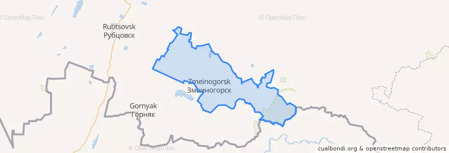 Mapa de ubicacion de Змеиногорский район.