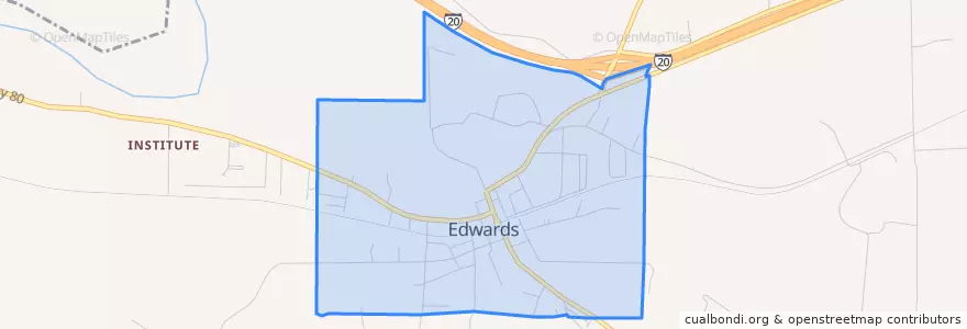 Mapa de ubicacion de Edwards.