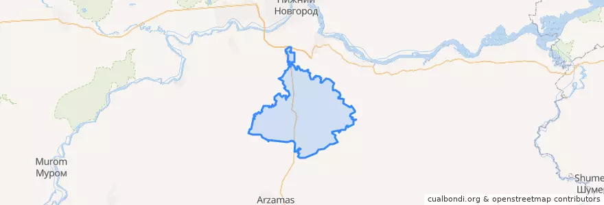 Mapa de ubicacion de Дальнеконстантиновский район.