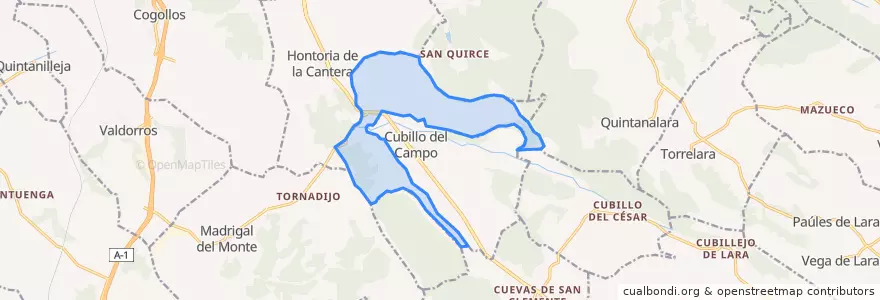 Mapa de ubicacion de Comunidad de Cubillo del Campo y Hontoria de la Cantera.