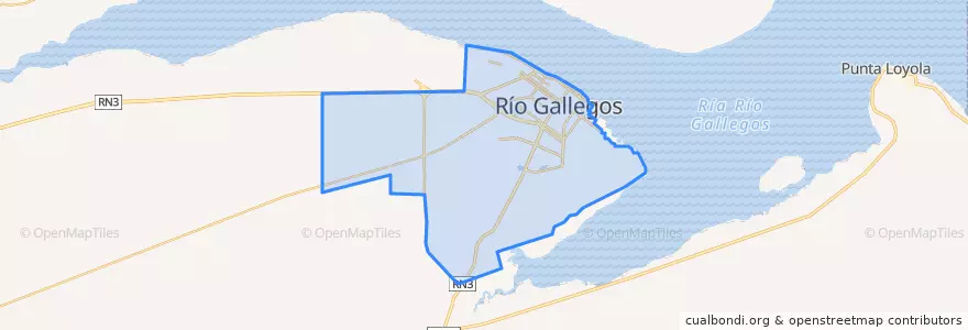 Mapa de ubicacion de Río Gallegos.
