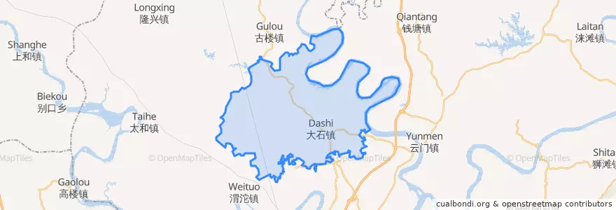 Mapa de ubicacion de 大石街道.