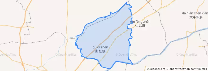 Mapa de ubicacion de 曲堤镇.