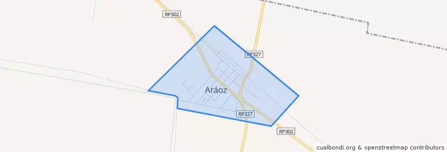 Mapa de ubicacion de Aráoz.