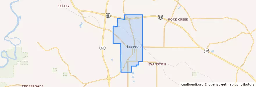 Mapa de ubicacion de Lucedale.
