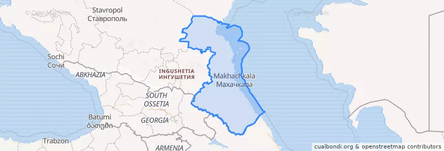 Mapa de ubicacion de 达吉斯坦共和国.
