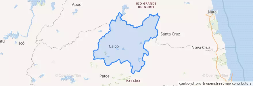 Mapa de ubicacion de Região Geográfica Intermediária de Caicó.