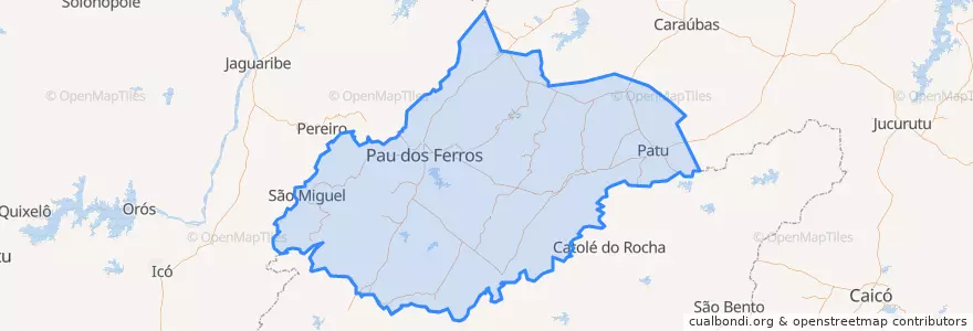 Mapa de ubicacion de Região Geográfica Imediata de Pau dos Ferros.
