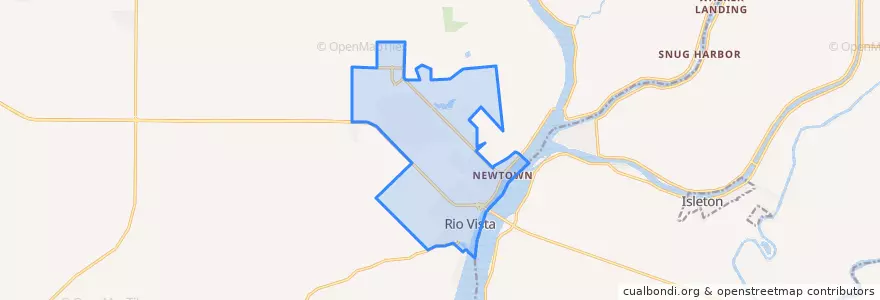 Mapa de ubicacion de Rio Vista.