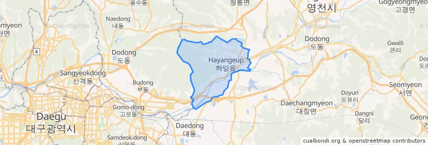 Mapa de ubicacion de 하양읍.