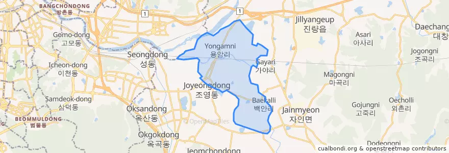 Mapa de ubicacion de Amnyang-eup.