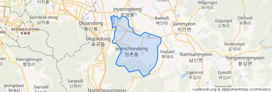 Mapa de ubicacion de 동부동.