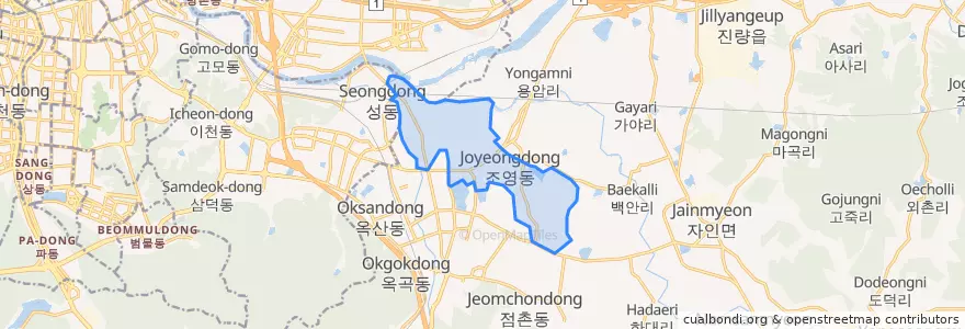 Mapa de ubicacion de 북부동.
