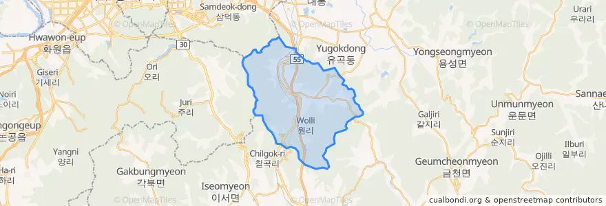 Mapa de ubicacion de 남천면.