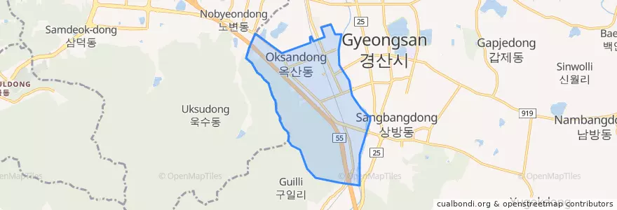 Mapa de ubicacion de 서부1동.