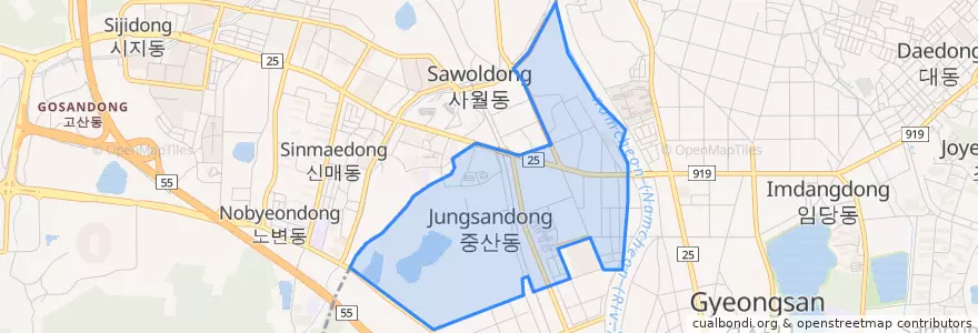 Mapa de ubicacion de 서부2동.