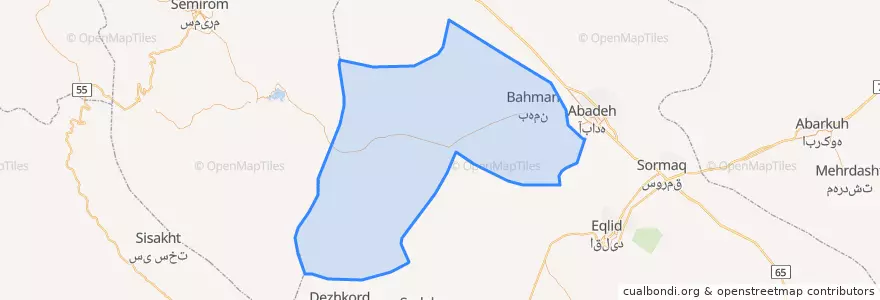 Mapa de ubicacion de بخش بهمن صغاد.
