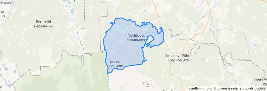 Mapa de ubicacion de сельское поселение Иванищи.