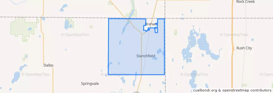 Mapa de ubicacion de Stanchfield Township.